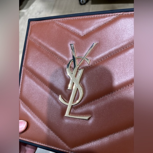 Yves Saint Laurent Brown faux leather beauty promo box and bronzer!! Both new - Picture 3 of 9